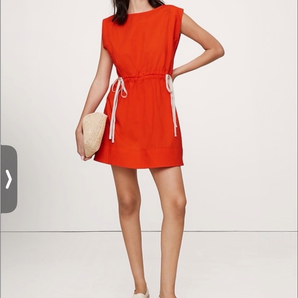 Banana Republic Cotton Poplin Cinch Waist Mini Dress